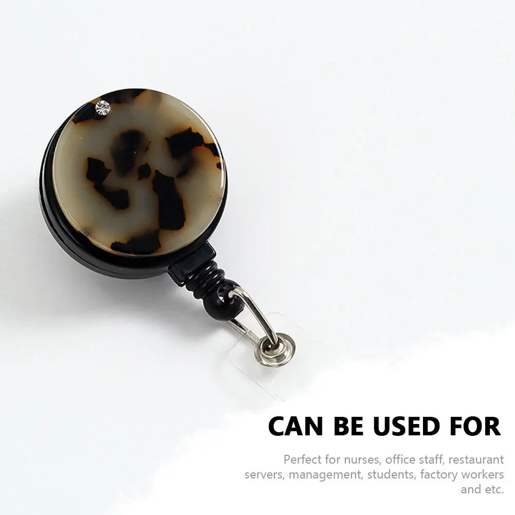 

Leopard Print Badge Clip Plastic Name Holder for Nurse Doctor Teacher Student Id Card Retractable Work Badge Holding Accessory