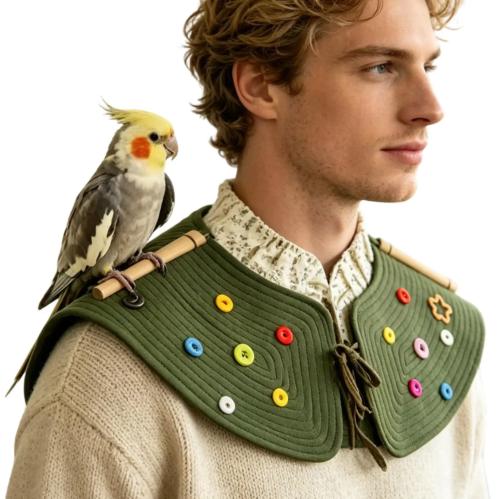 Parrot Training Shoulder Cape Anti-Scratch Shoulder Protector Bird Training Harness Shawl for Safe Outdoor Interaction