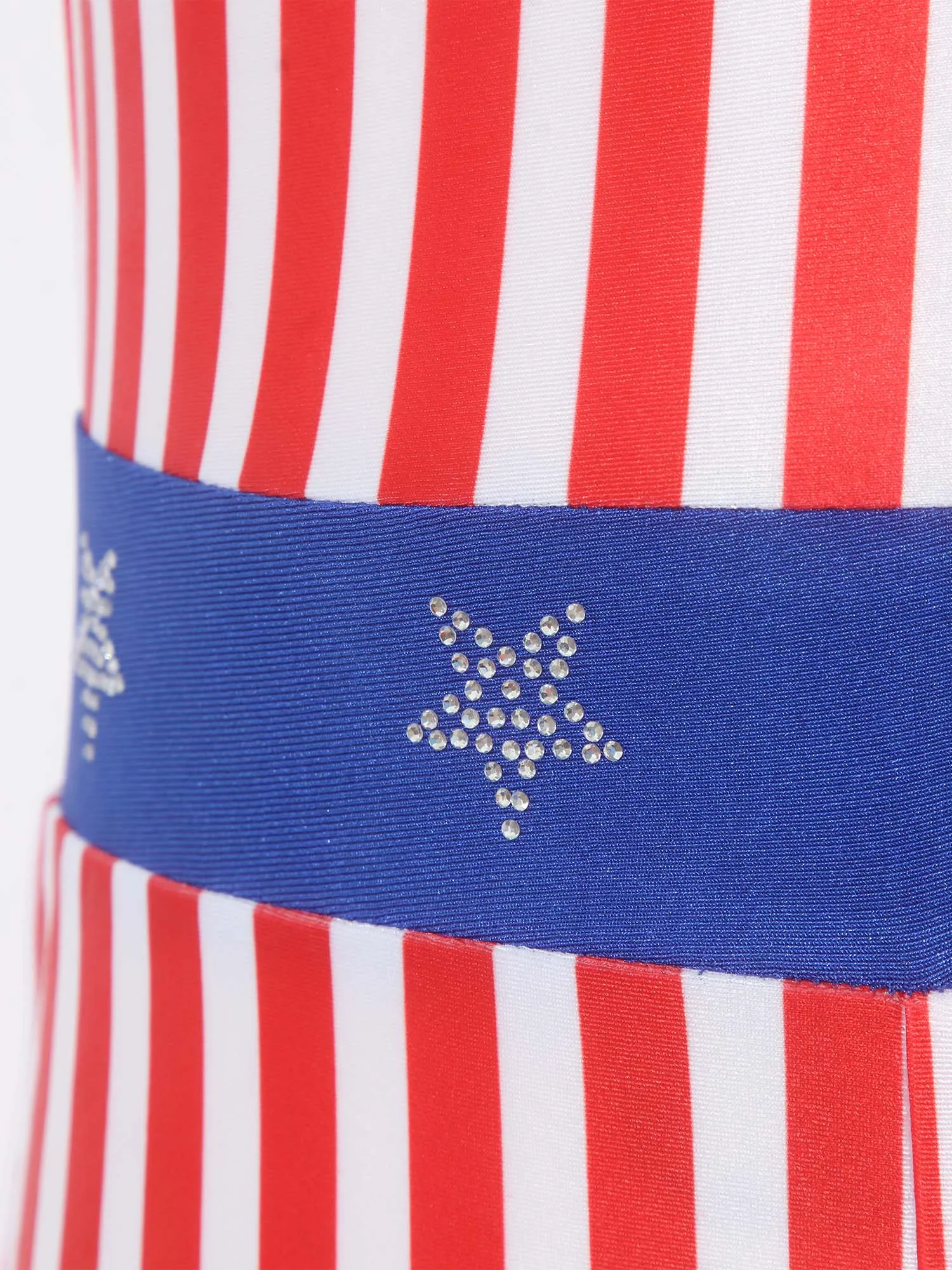 Kids Girls Cosplay Costume July 4th Independence Day Striped Jumpsuit Sparkly Stars Flared Pants Rompers for Halloween Party