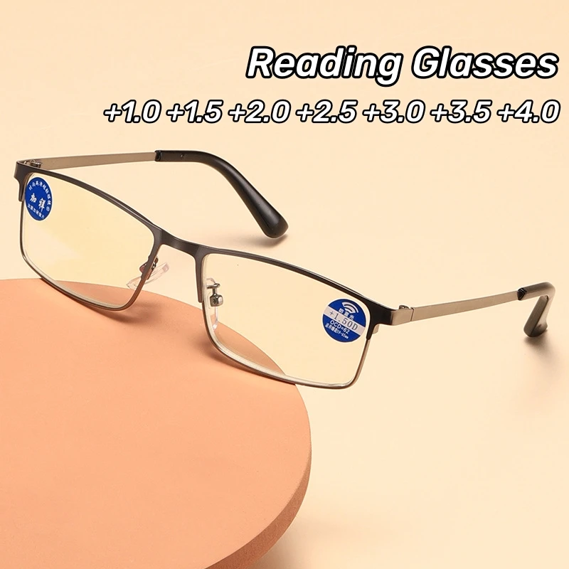 

2024 Retro Half Frame Eyebrow Glasses New High-end Anti Blue Light Reading Glasses for Men High-definition Resin Eyeglasses