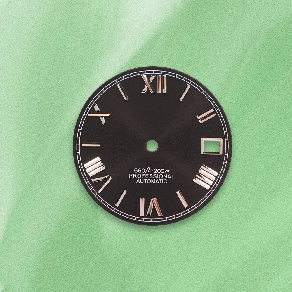 المبيعات الساخنة 28.5 مللي متر S شعار NH35 الروماني T-iffany الأخضر الهاتفي مناسبة ل NH36 ساعة يد تعمل بالحركة تعديل الملحقات