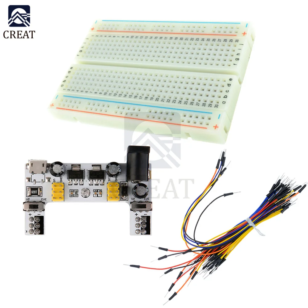 MB-102 MB102 Breadboard Power Module 400 830 Point PCB Bread Board Test sviluppa per Arduino Kit + 65 Jumper Wires