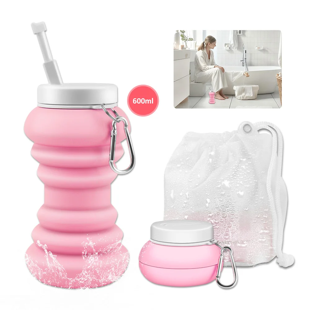 New 600ml Large Capacity Portable Bidet Spray Portable Collapsible Foldable Female Washer Irrigator Pulsed Flow Manual Operation