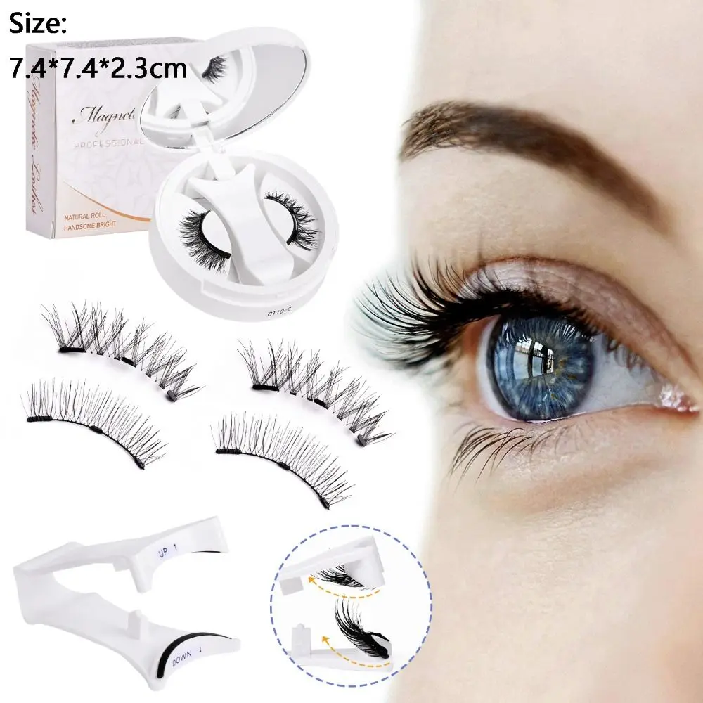 Cils magnétiques à plusieurs reprises avec applicateur naturel aucune colle requise faux cils magnétiques cils Manga faciles à utiliser