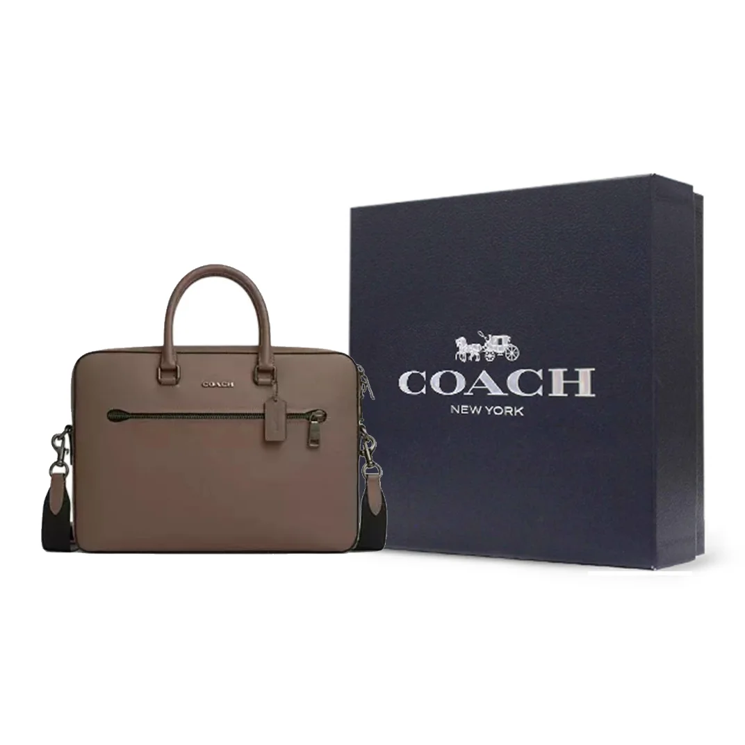 COACH ETHAN Leather Tote Bag, Briefcase, Handbag Large Men's Dark Stone Color CR271-QBCBD