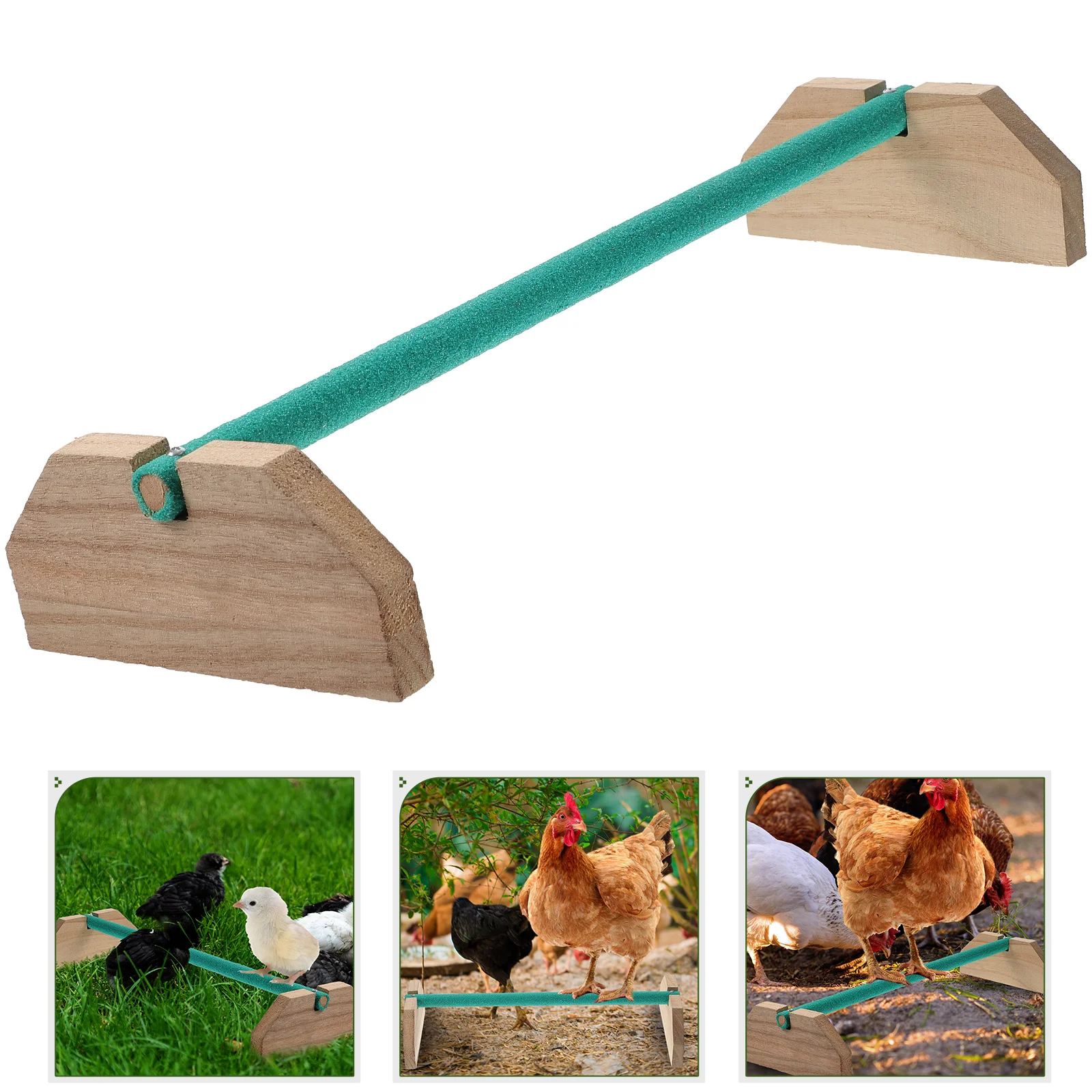 

Handmade Wooden Parrot Stand Hen Rooster Perch Durable Bird Playground Activity Center Balancing Frame Chicken Coop Toy Easy