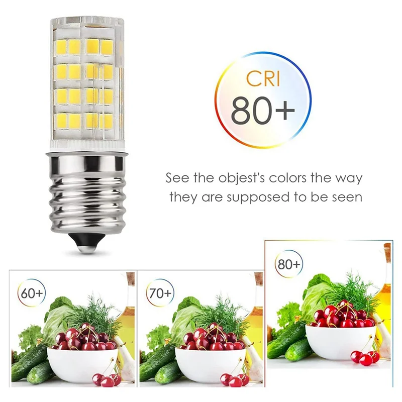 

LICE-4 Pack 4W Dimmable LED E17 Microwave Oven Bulb , Daylight 6000K 40W Halogen Equivalent Light , E17 LED Bulb