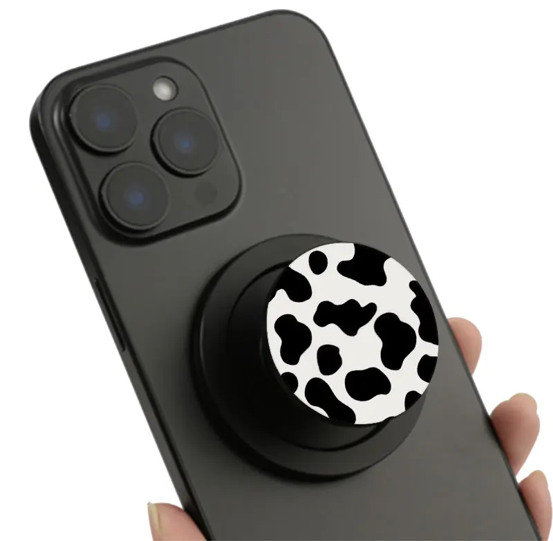 

Popped Phone Socket Phone Grip for MagSafe Magnetic Cellphone Holder for iphone 17 Air 16 15 14-Cow print