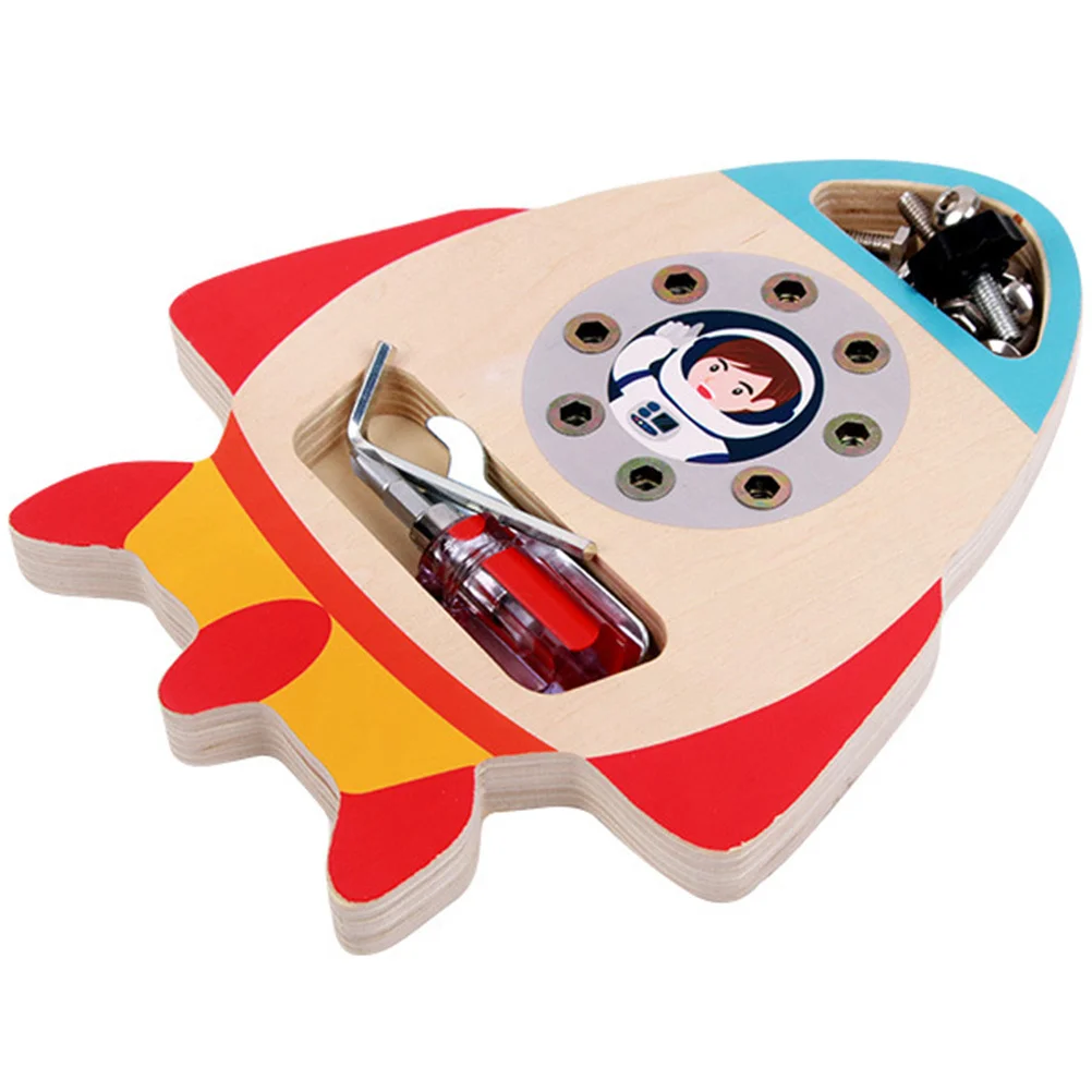 1 conjunto reutilizável ocupado placa de madeira diy aprendizagem crianças educacional foguete quebra-cabeça crianças fornecimento interativo prático criatividade