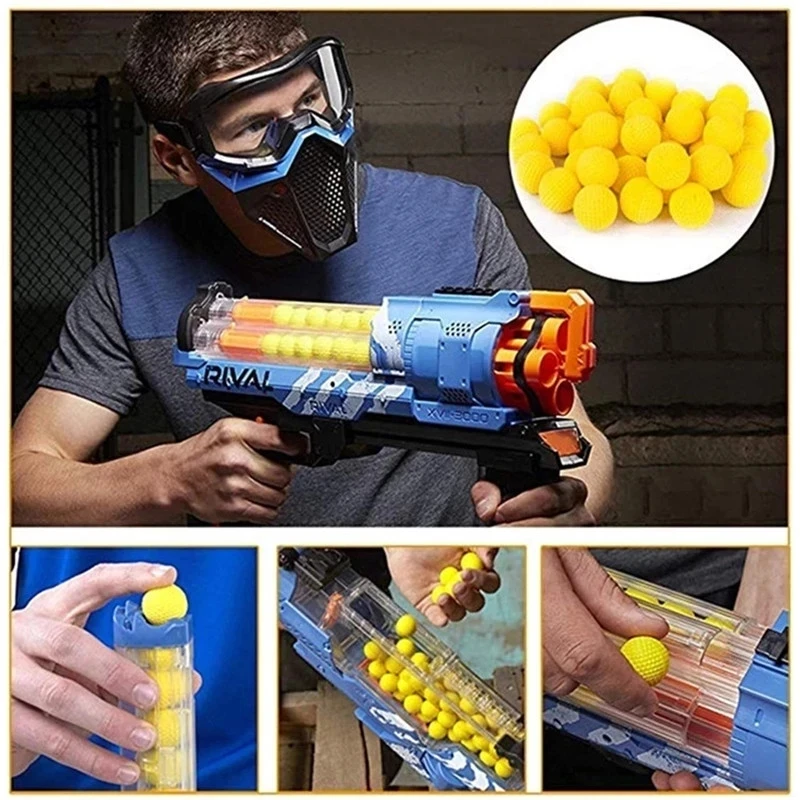 Bộ 100 Bóng Tròn Đạn Nạp Phi Tiêu Dành Cho Súng Đồ Chơi Nerf Rival Series (Vàng, Xanh, Đỏ xanh, Cam)