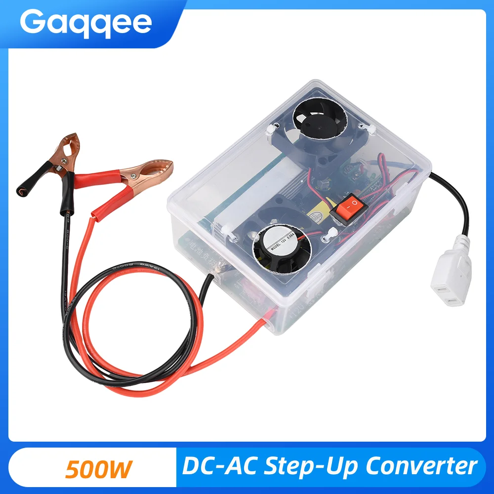 

Модуль инвертора DC 12-14.5V в AC 220V, высокомощный преобразователь 500W DC-AC, повышающий трансформаторный модуль с переключателем и вентилятором охлаждения