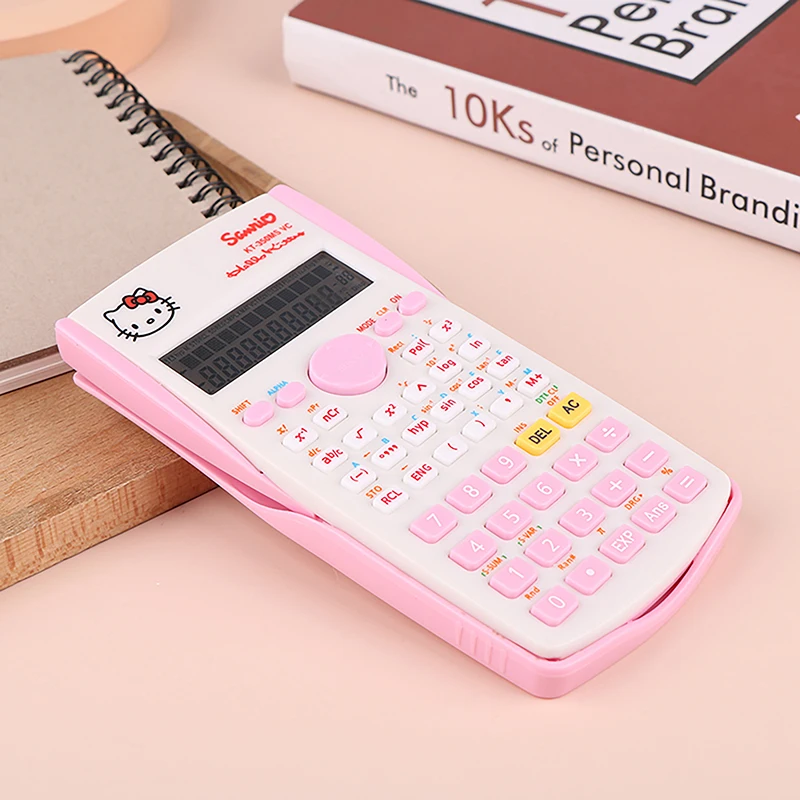 Sanurgente-Calculatrice scientifique Hello Kitty Kawaii, ordinateur vocal multifonctionnel, calculatrice électronique de bureau pour filles et garçons