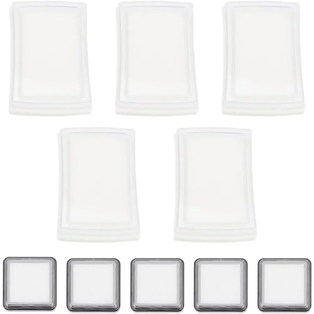 10Pcs 2 Styles Blank Empty Ink Pads Dry Empty Stamp Pad No Fingerprint Uninked Pad for Handprints making kit