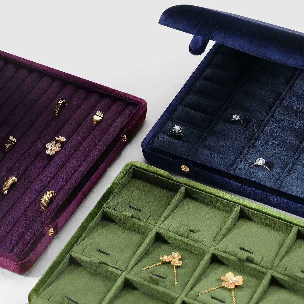 Yinbeini المخملية مجوهرات حقيبة للتخزين حلقة القرط قلادة حقيبة للتخزين XB002