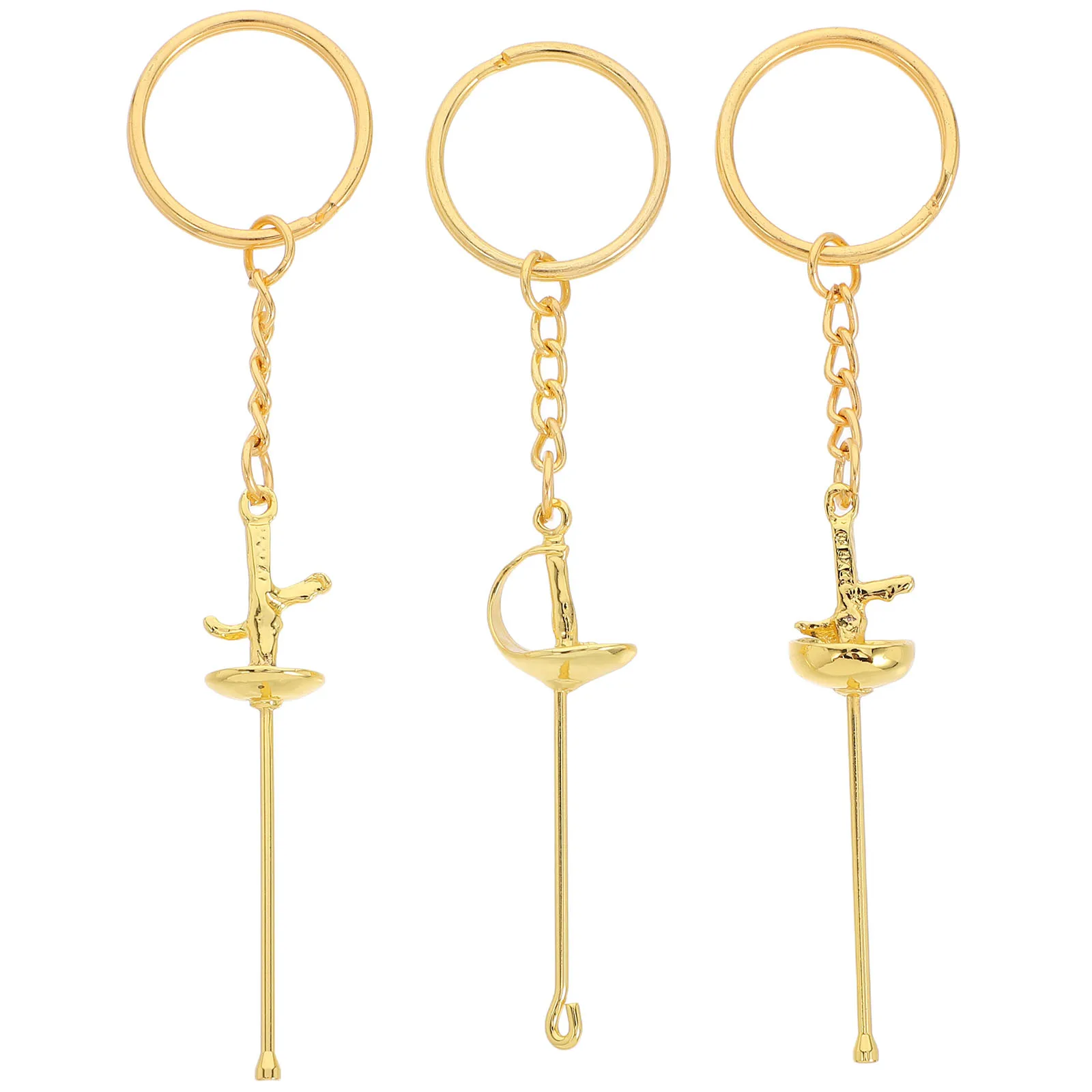 

3pcs Fencing Keychain Creative Bag Hanging Decoration Delicate Backpack Pendant Ring Chains Unique Design Practical Accessory