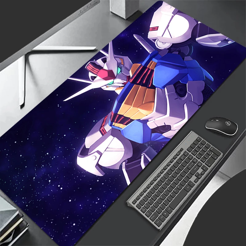 Mouse pad grande guerreiro mecânico gundam aéreo antiderrapante borracha gaming mousepad mesa para escritório e jogos pc anime mousepad