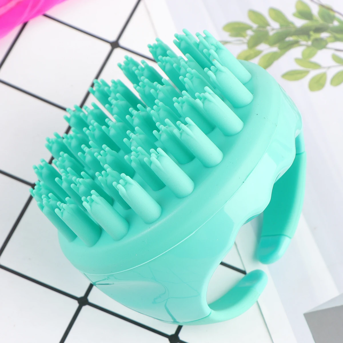 

1pc Silicone Hair Massager Brush Ergonomic Shampoo Scalp Comb Durable Deep Massage Tool For Salon Home Barber Green