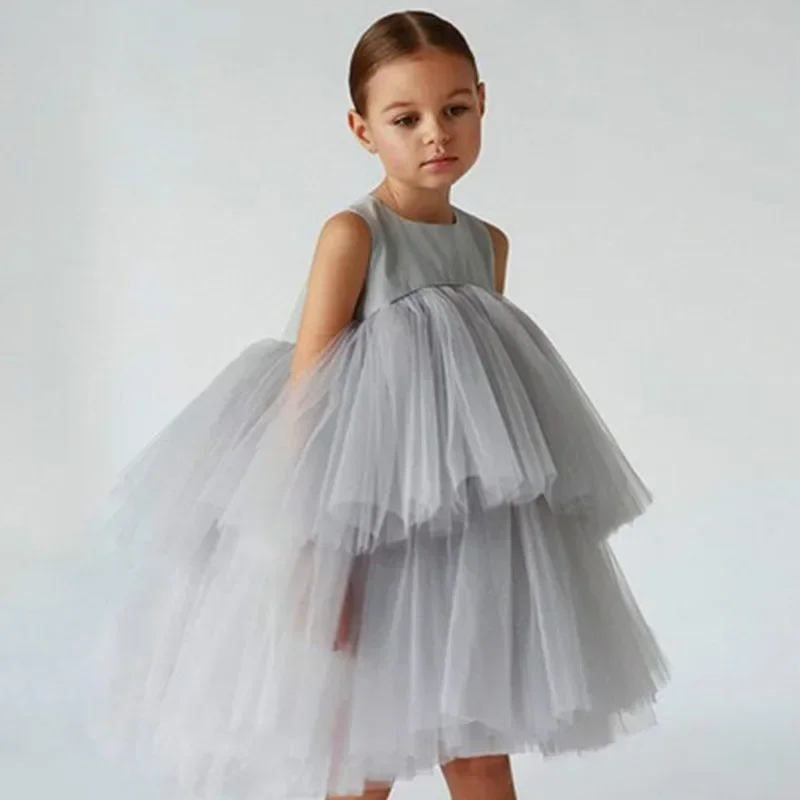 Children Luxury Party Formal Dress for Wedding Birthday Kids Christmas Ceremonies Dresses for Girls Lace Tutu Flower Girls Dress