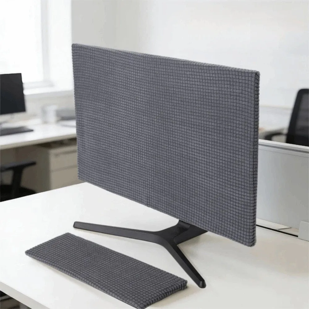 27-30inches Dustproof Cover Solid Color Cloth Protective Cover Thickened Keyboard Cover Computer Cover Screen Monitor Case
