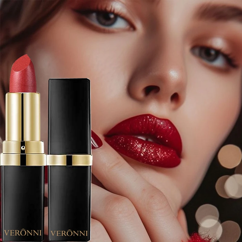 High Pigmented Shiny Lipstick,Stain Resistant,Long-Lasting,Glossy Waterproof Lipstick Shimmering Makeup Valentine'S Day Gift