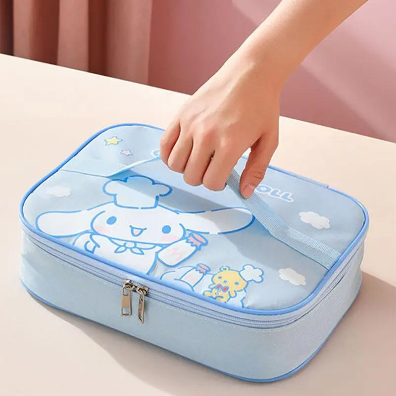 Sanrio My Melody Lunch Box Bag Kawaii Cinnamoroll Student Large Capacity Cartoon Cute Portable Waterproof Insulated Bento Bag