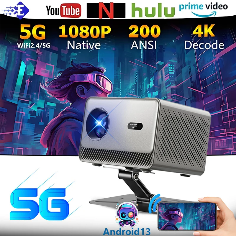 

30000 Lumens 4K UHD Projector Laser Focus Android 12 WiFi 1080P Full HD Home Theater Movie Projector For Netflix M10 PLUS