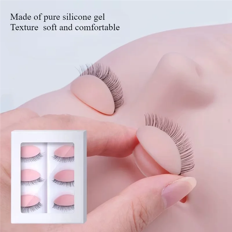 ABIT Replacement Eyelids For Eyelash Mannequin Head, Removable Eyelid With Eyelashes Extension Training Lash Mannequin Head