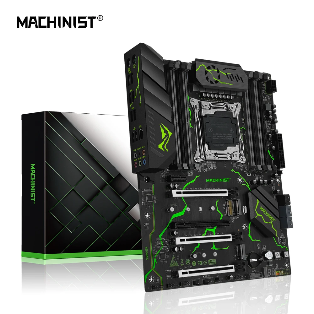 

MACHINIST MR9S X99 Motherboard Support LGA 2011-3 Xeon E5 2640 2666 2667 2670 V3 V4 Processor DDR4 ECC NON-ECC Memory NVME M.2