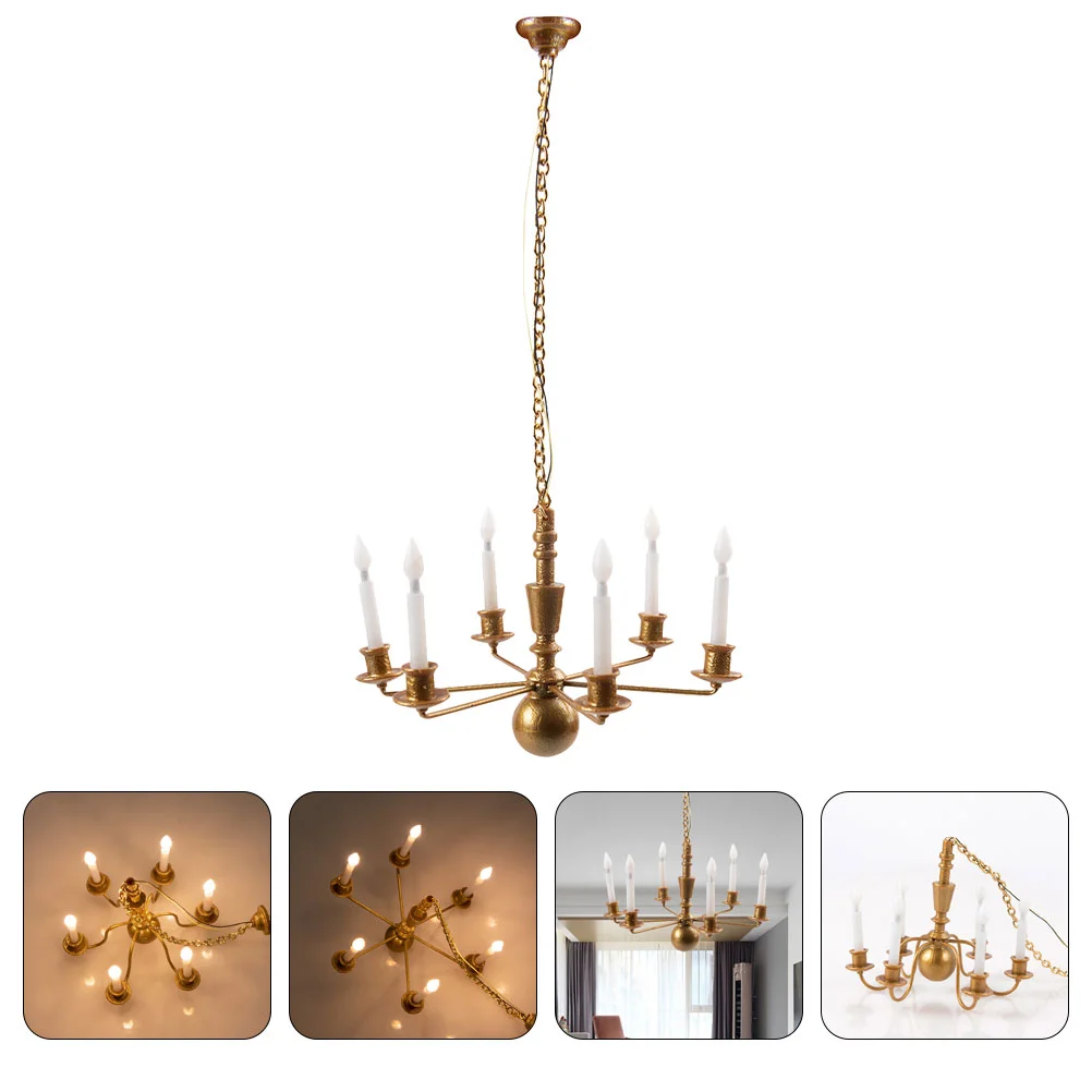 Model Chandelier Ceiling Dollhouse Furniture Decorations Landscaping Lamp