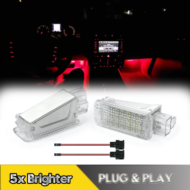 

2Pcs LED Footwell Lights Luggage Door Courtesy Glove Box Lamps For Audi A1 A2 A3 A4 A5 A6 A8 Q3 Q5 Q7 TT S3 S4 RS4 S5 RS5 RS6 R8