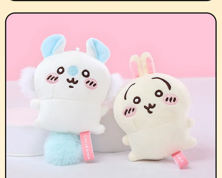 Original Chiikawa Anime Plüschpuppe Kawaii Usachi Schlüsselanhänger Hachiware Schlüsselring Gefüllter Anhänger Rucksack-Ornament Spielzeug Geburtstagsgeschenk – Detail 11