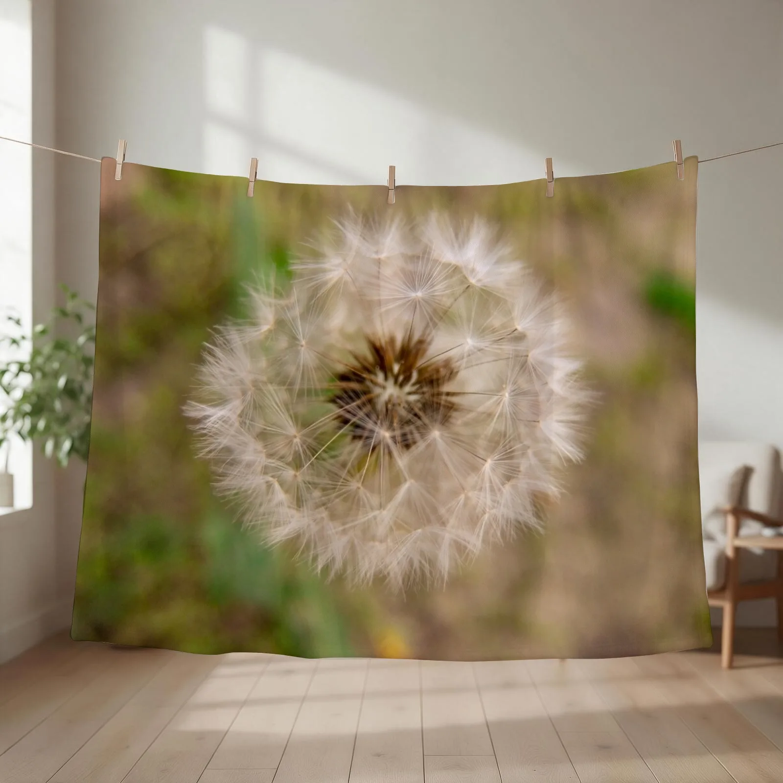 Dandelion Puffball Throw Blanket couch cozy soft plush fuzzy picnic outdoor blanket