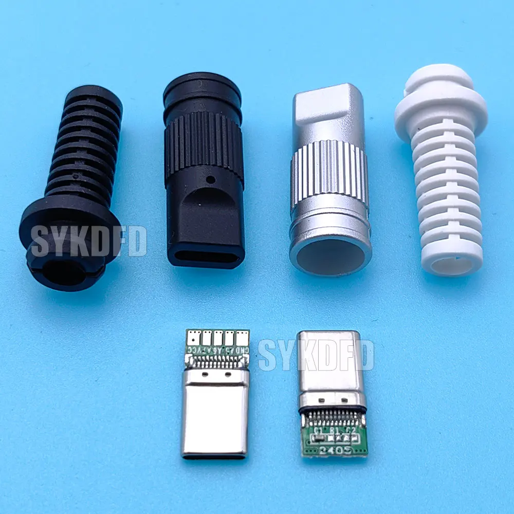 USB 3.1 Type-C Męski 5 Punktów Lutowania Do Szybkiego Ładowania Telefonów Komórkowych 3A C DO C Z Płytką Lutowniczą CC Do Naprawy DIY Kabel Do Ładowania i Transferu Danych