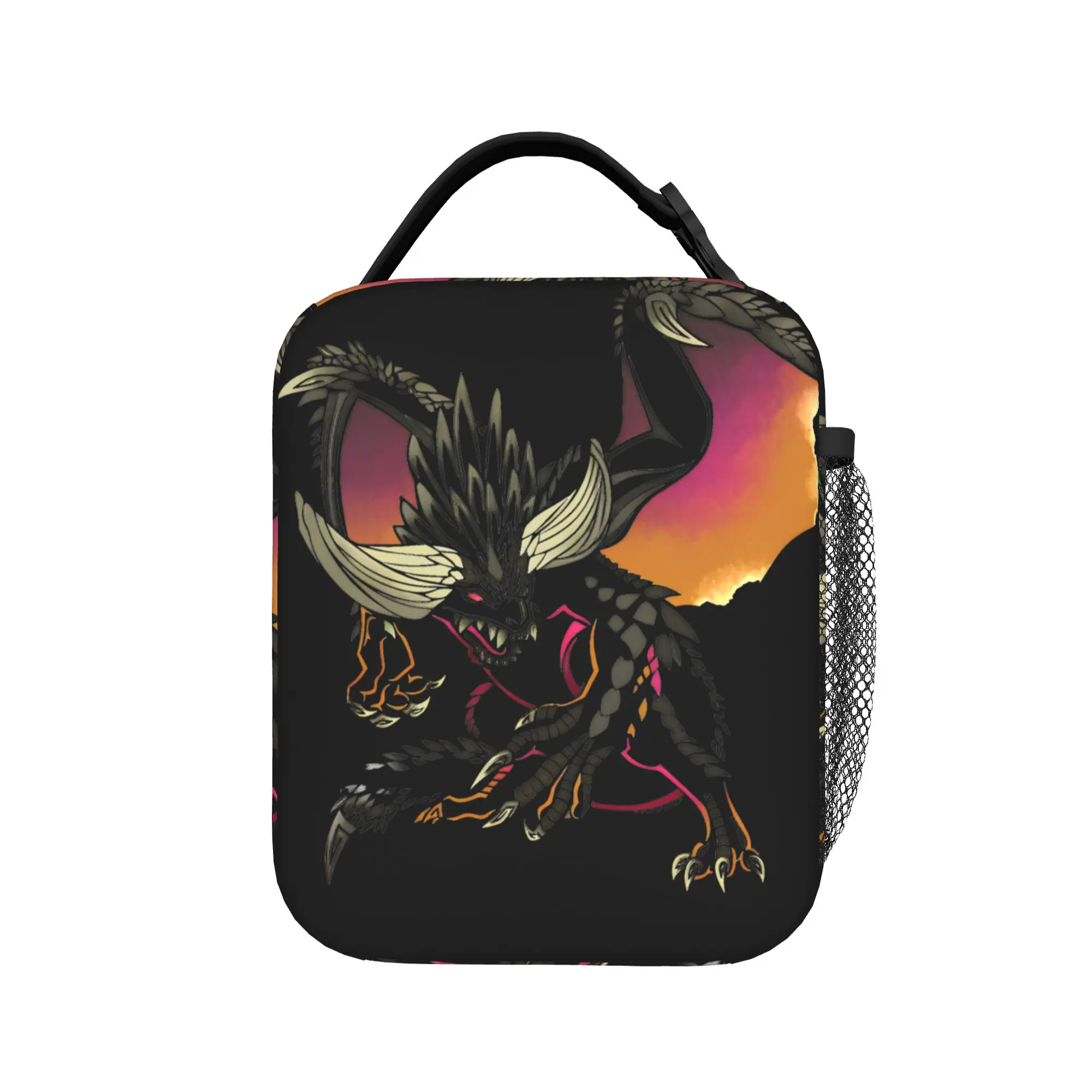 Nergigante Monster Hunter World Insulated Lunch Bags  Meal Container Cooler Bag Tote Lunch Box Office  Travel Food Storage Bags