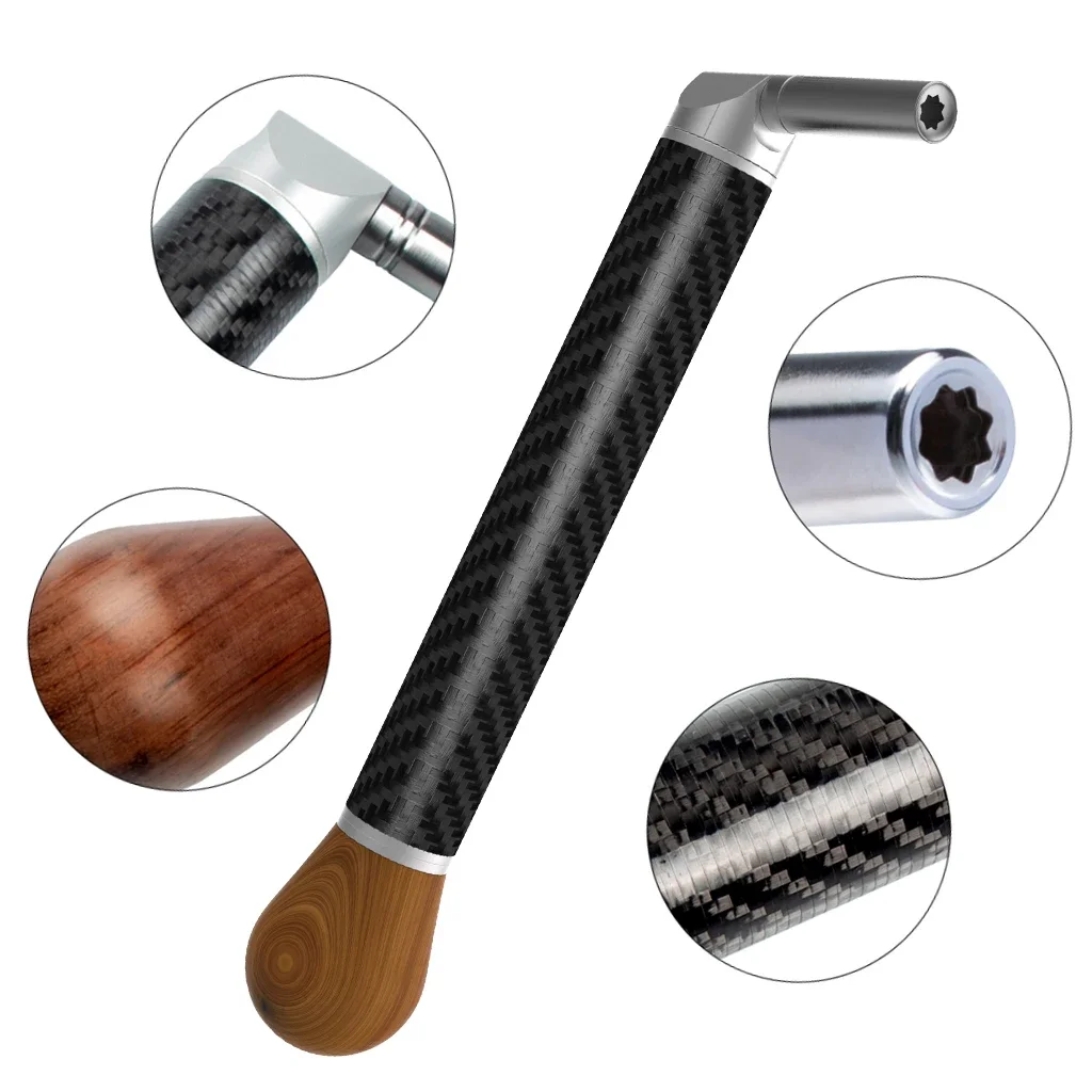 Piano Tuning Tool Professional Piano Tuning Hammer W/ Carbon Fiber Wooden Handle Angle 15 Degree Tip Size 1# 2# 3#