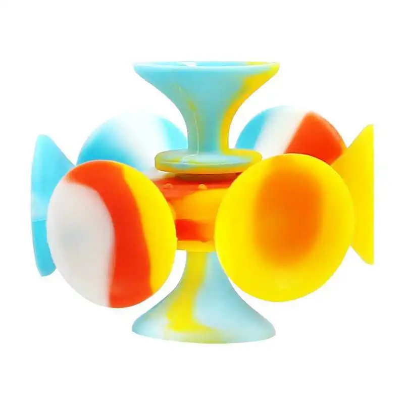 2 uds ventosa de silicona Fidget Spinners niños adolescentes adultos juguetes sensoriales únicos para regalos de ansiedad y alivio del estrés