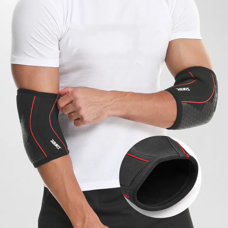 1Pair 7MM Compression Elbow Pads Brace Support Arm Sleeves Protector Gym Fitness Sports Weightlifting Tennis Dumbbell Barbell