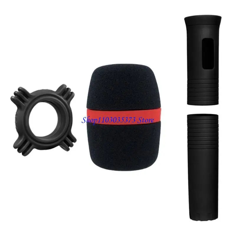 

D46B Wireless Microphone Safety Set Including Foam Windshield Grip Stabilizers