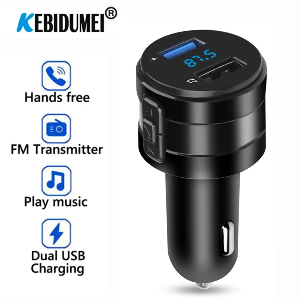 Car Charger FM Transmitter Bluetooth 4.2 Car MP3 Player 3.1A Dual USB Ports Modulator Handsfree Kit Cigarette Lighter Adapter