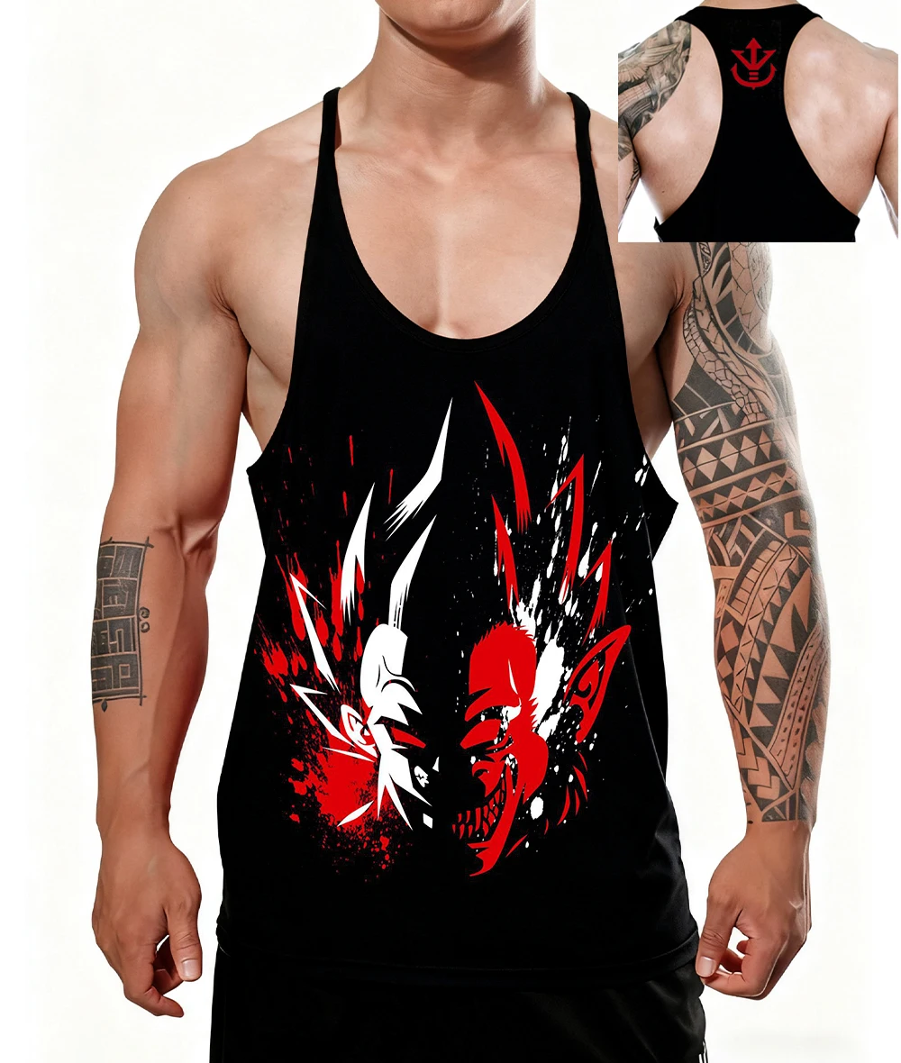 新しいベジータメンズタンクトップ綿 100% ベスト日本アニメドラゴンボール速乾性ノースリーブシングレットフィットネス筋肉構築トップ