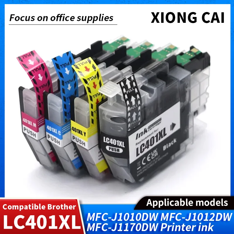 LC401 LC401XL Ink Cartridge Compatible for Brother LC 401 401XL MFC-J1010DW MFC-J1012DW MFC-J1170DW Printer Color Ink Cartridge