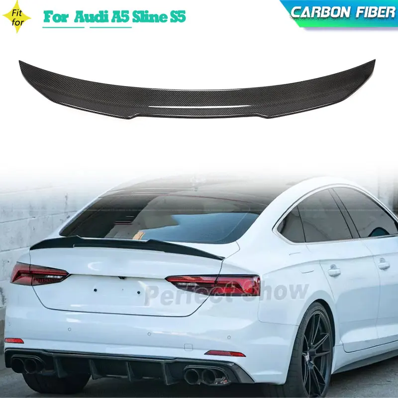 Carbon Fiber Car Rear Trunk Spoiler Wings for Audi A5 Sline S5 Hatchback 4-Door 2018-2024 Racing Rear Spoiler Boot Lid Wing Lip