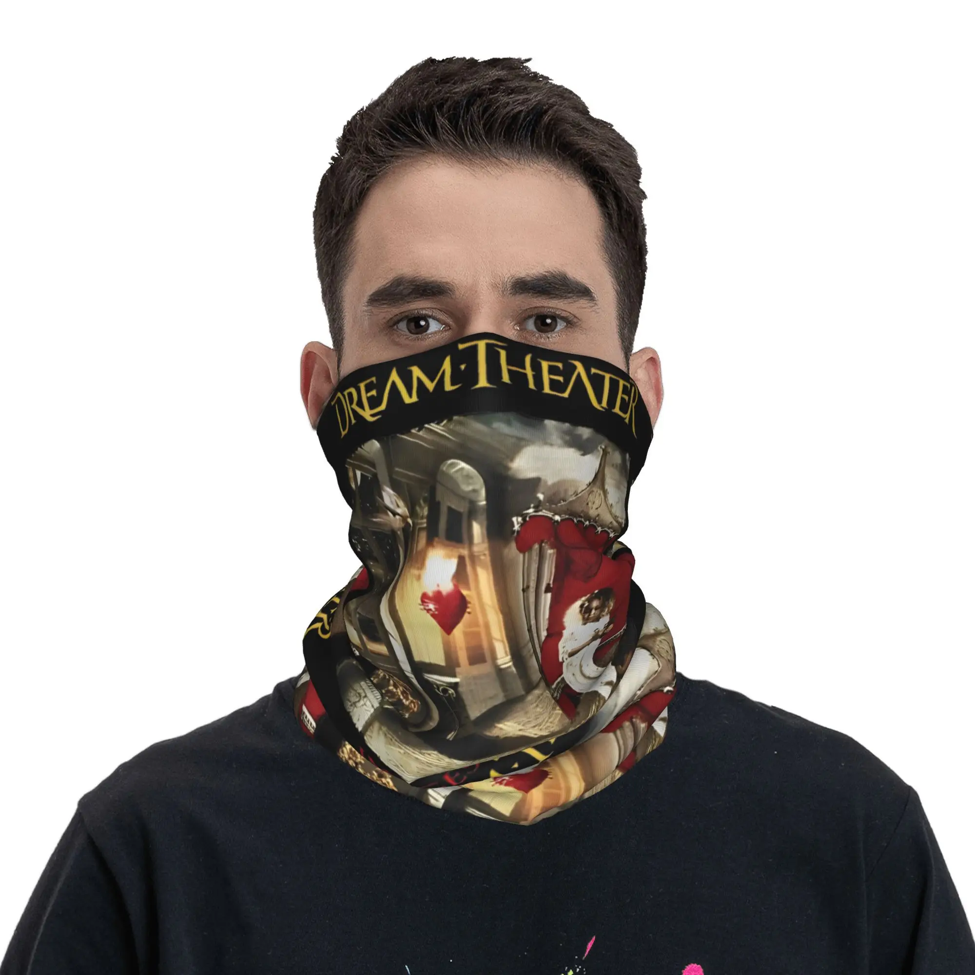 Images Dream Theater Music Band Bandana  Fashion Cycling Mask Riding Dustproof Balaclava Custom Soft Motorcycle Tactical Mask