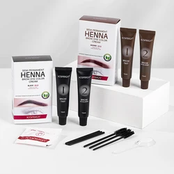 Professional Henna Eyelash Eyebrow Dye Tint 15-minute Fast Deying Cream Tattoo Brow Semi Permanent Eyebrows Tint Dye Makeup