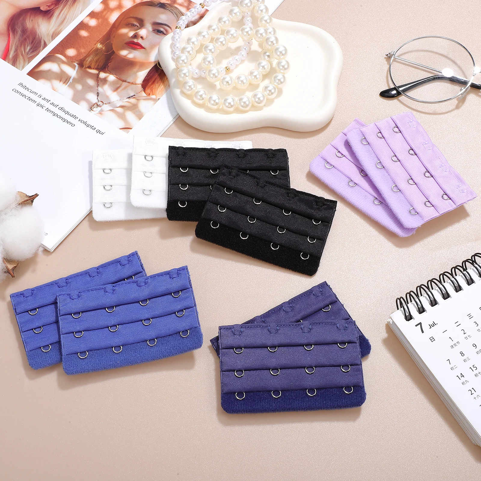 

10pc Women'S Extenders 3 Rows 4 Buttons Narrow Brassiere Extension Hooks Adjustable Underwear Support Bra Extension Button
