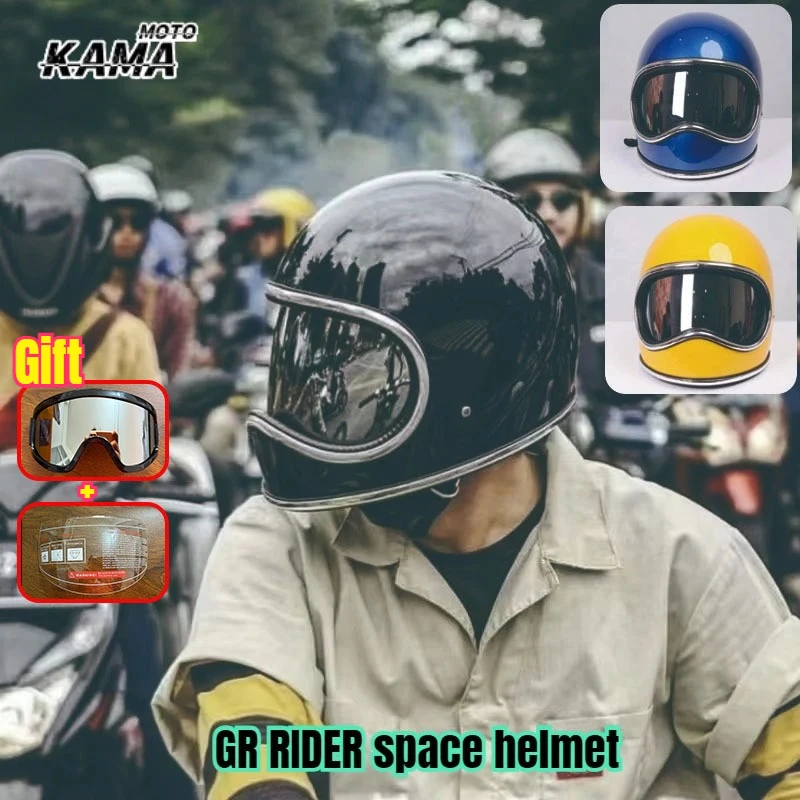 

For Harley Retro Motorcycle Helmet Lens Electric Vehicles Helmet Color Visor Japanese Space Helmet Built-in Lens