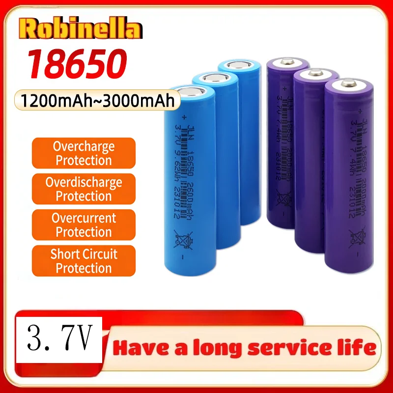 Producto A: Batería de Litio 18650 de Cabeza Plana Puntiaguda de 3.7V para Linterna, Raqueta Eléctrica Antimosquitos, Ventilador, Juguete Eléctrico, Lámpara de Emergencia