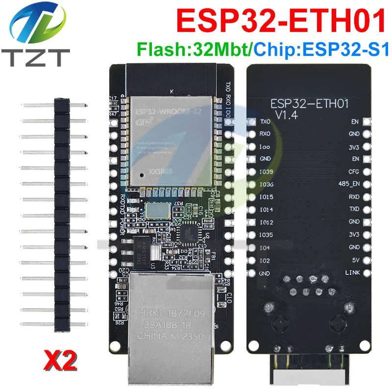 Imagem -04 - Placa de Módulo sem Fio com Porta Serial Embutida Rede Ethernet Compatível com Bluetooth Wi-fi Combo Gateway Mcu Esp32 Wt32-eth01