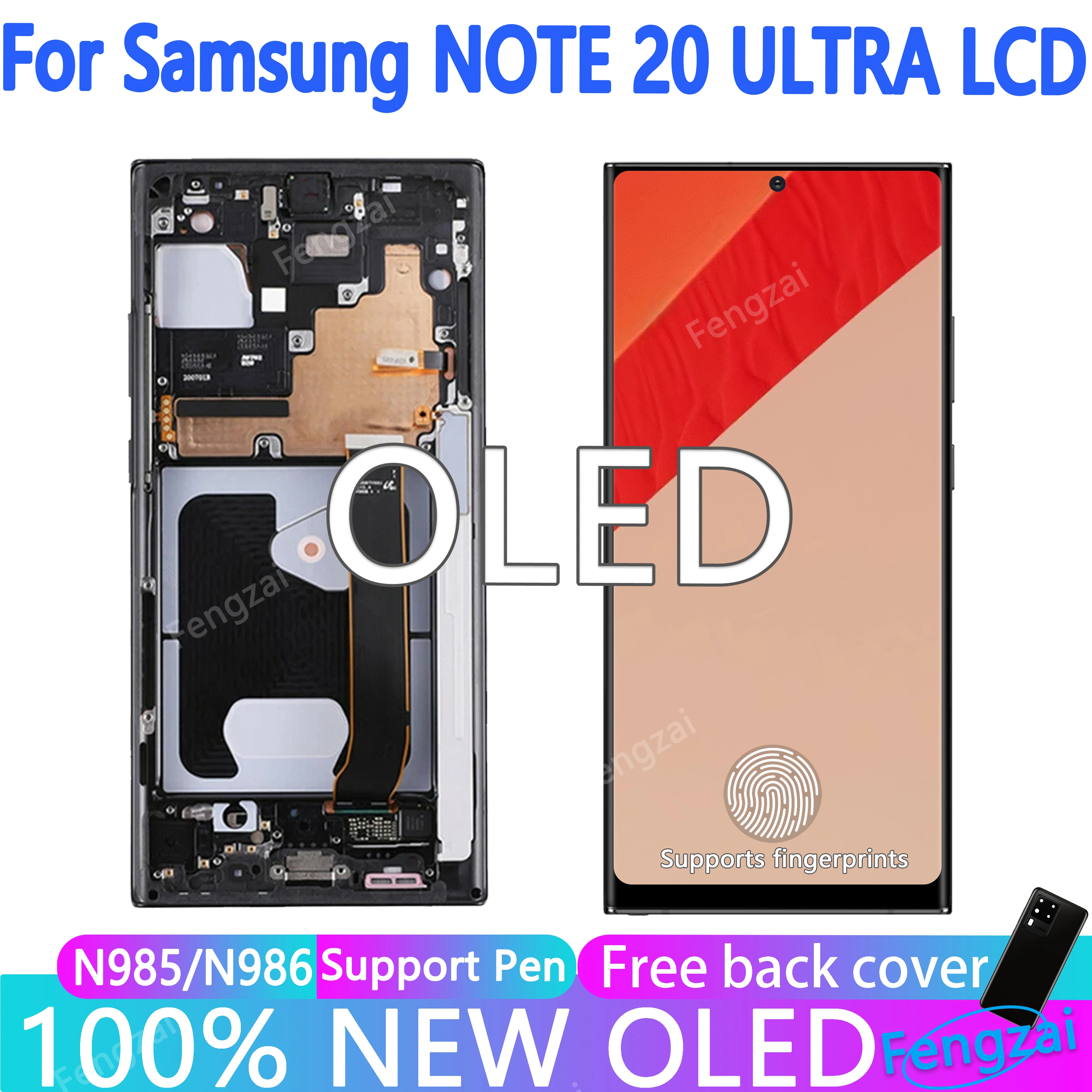 

Super OLED For Samsung Galaxy Note 20 Ultra Touch Screen N985 N986u N986b Display Repair Parts With Frame For Note 20 Ultra Lcd