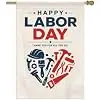 Tools Garden Flag 28x40 Inch Hand Hard Hat Wrench Hammer and Gear Heart Graphic Poster Style on Cream Backdrop Polyester Fab llz